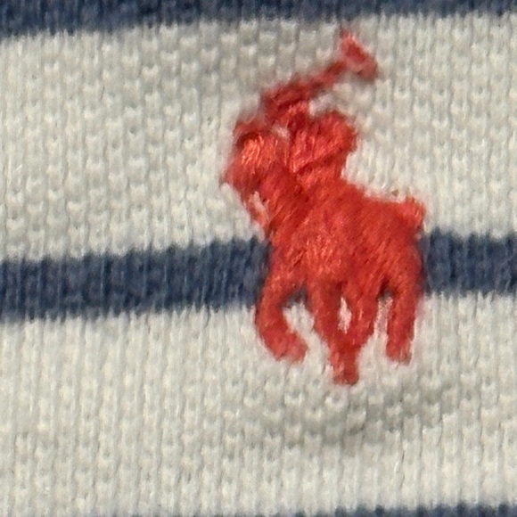 Polo Ralph Lauren Baby Boy Striped Polo Shirt Size 24M White Blue Cotton - Picture 4 of 7